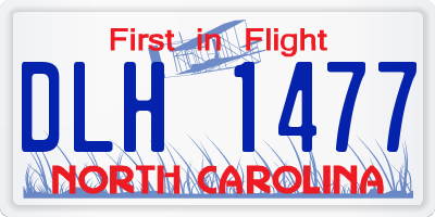 NC license plate DLH1477