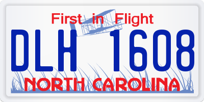 NC license plate DLH1608