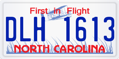 NC license plate DLH1613