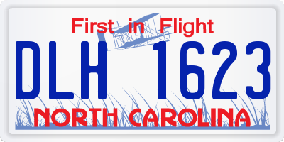 NC license plate DLH1623