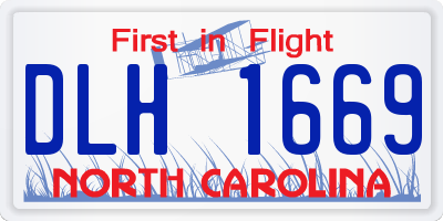 NC license plate DLH1669