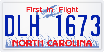 NC license plate DLH1673