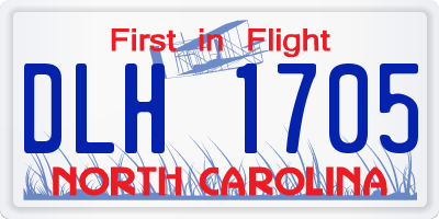 NC license plate DLH1705