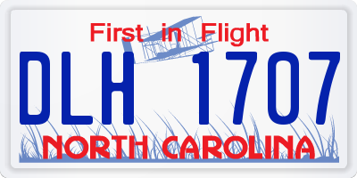 NC license plate DLH1707