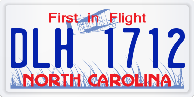 NC license plate DLH1712