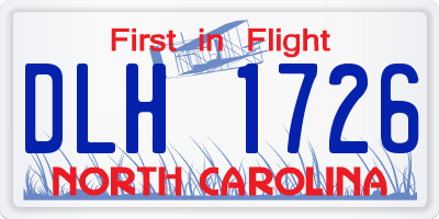 NC license plate DLH1726