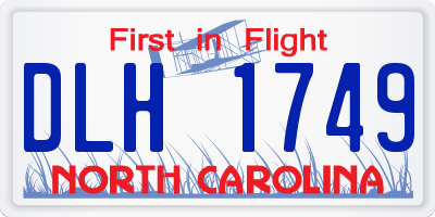 NC license plate DLH1749