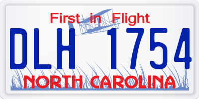 NC license plate DLH1754