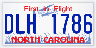 NC license plate DLH1786