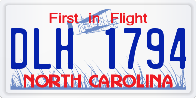 NC license plate DLH1794