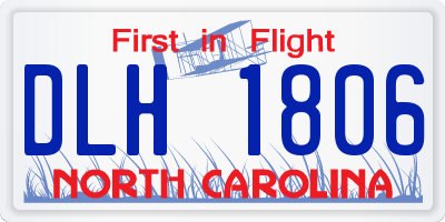 NC license plate DLH1806