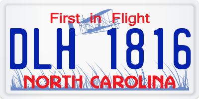 NC license plate DLH1816