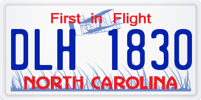 NC license plate DLH1830