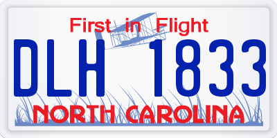 NC license plate DLH1833