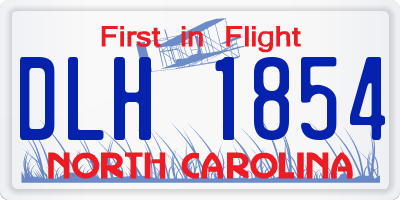 NC license plate DLH1854