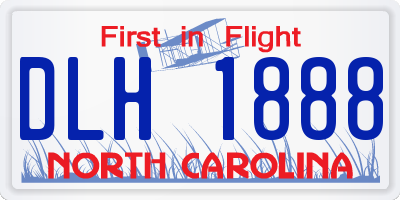 NC license plate DLH1888