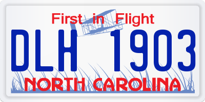 NC license plate DLH1903