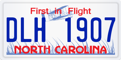 NC license plate DLH1907