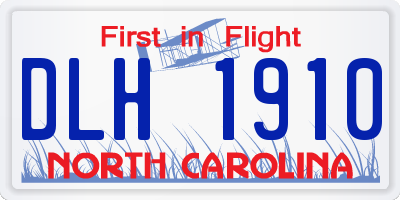NC license plate DLH1910