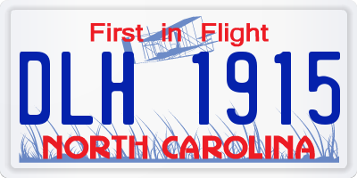 NC license plate DLH1915