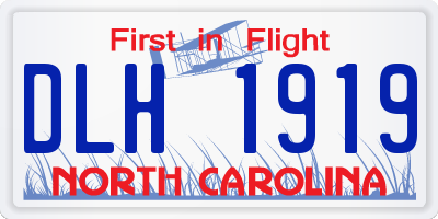 NC license plate DLH1919