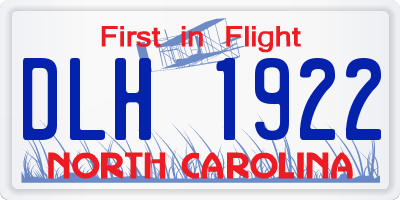 NC license plate DLH1922