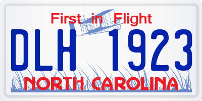 NC license plate DLH1923