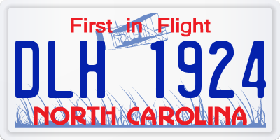NC license plate DLH1924