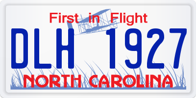 NC license plate DLH1927