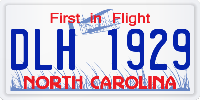 NC license plate DLH1929