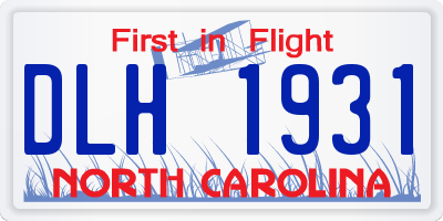 NC license plate DLH1931