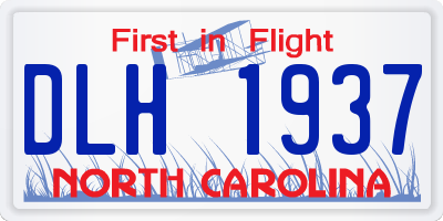 NC license plate DLH1937
