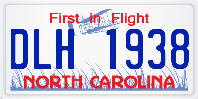 NC license plate DLH1938