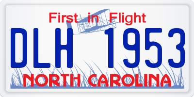 NC license plate DLH1953