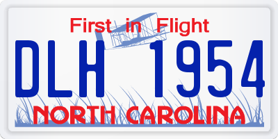 NC license plate DLH1954