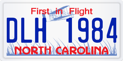 NC license plate DLH1984