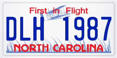 NC license plate DLH1987