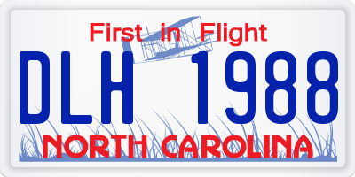 NC license plate DLH1988