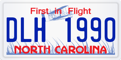 NC license plate DLH1990