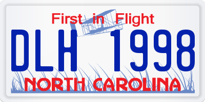NC license plate DLH1998
