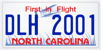 NC license plate DLH2001