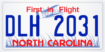 NC license plate DLH2031