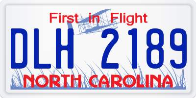 NC license plate DLH2189