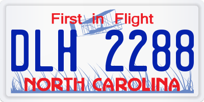 NC license plate DLH2288