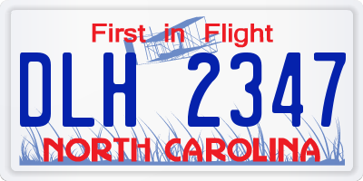 NC license plate DLH2347