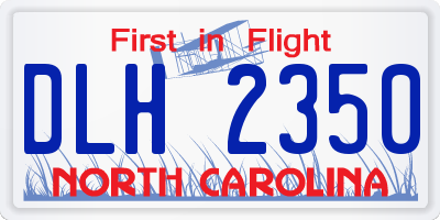 NC license plate DLH2350
