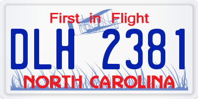 NC license plate DLH2381