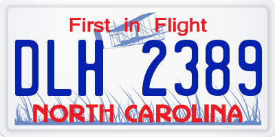 NC license plate DLH2389