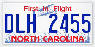 NC license plate DLH2455