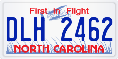 NC license plate DLH2462